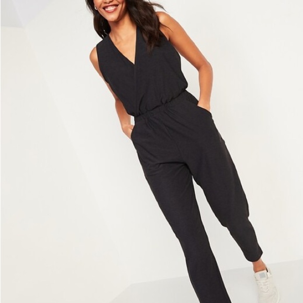 Cross-Front Sleeveless Jumpsuit